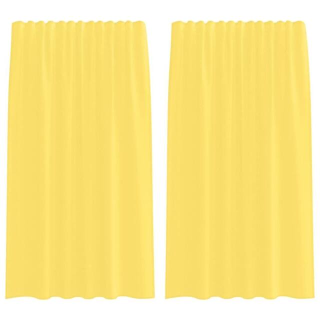 Berkfield Home Voile Curtains with Rod Pockets 2 pcs Yellow - image 1