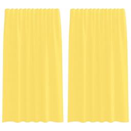 Berkfield Home Voile Curtains with Rod Pockets 2 pcs Yellow