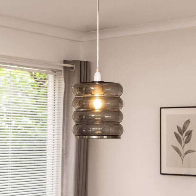 Pagazzi Cassia Smoke Glass Easy-Fit Pendant in Grey - image 1