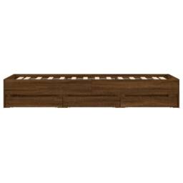 Berkfield Home Modern Bed Frame with Drawers without Mattress Brown Oak 100x200 cm - thumbnail 7