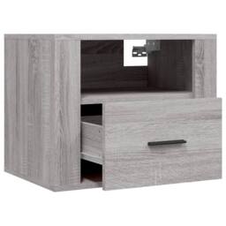 Berkfield Home Elegant Wall-mounted Bedside Cabinets 2 pcs Grey Sonoma 50x36x40 cm - Size: 50 x 36 x 40 cm - thumbnail 5