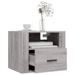 Berkfield Home Elegant Wall-mounted Bedside Cabinets 2 pcs Grey Sonoma 50x36x40 cm - Size: 50 x 36 x 40 cm - thumbnail 4