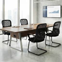 Costway 2PCS Reception Chairs Office Guest Chairs w/Mesh Back & Storage Basket in Black - thumbnail 9