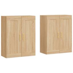 Berkfield Home Wall Mounted Cabinets 2 pcs Sonoma Oak Engineered Wood in Light Tan - thumbnail 3