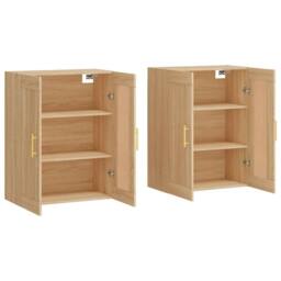 Berkfield Home Wall Mounted Cabinets 2 pcs Sonoma Oak Engineered Wood in Light Tan - thumbnail 4