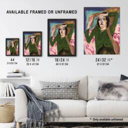 "Artery8 Woman in the Green Blouse Kirchner Framed Wall Art Print - Size: W12"" x H16""" - thumbnail 3