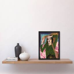 "Artery8 Woman in the Green Blouse Kirchner Framed Wall Art Print - Size: W12"" x H16""" - thumbnail 4