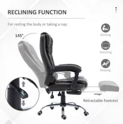 STILVORA Executive Office Chair with Footrest in Brown - thumbnail 5