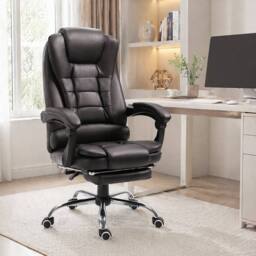 STILVORA Executive Office Chair with Footrest in Brown