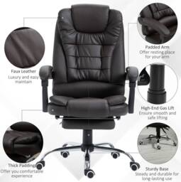 STILVORA Executive Office Chair with Footrest in Brown - thumbnail 4