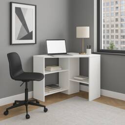 Decorotika Alison 72 cm Corner Computer Desk in White - thumbnail 5
