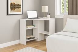 Decorotika Alison 72 cm Corner Computer Desk in White - thumbnail 7