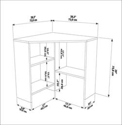 Decorotika Alison 72 cm Corner Computer Desk in White - thumbnail 8