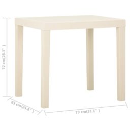 Berkfield Home Garden Table White 79x65x72 cm Plastic - Size: 79 x 65 x 72 cm - thumbnail 5