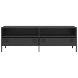 Berkfield Home TV Cabinet Black 135x39x43.5 cm Cold-rolled Steel - thumbnail 4