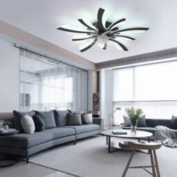 NIVOR Dimmable Led Ceiling Fans with Light & Remote/APP 6-Speed Reversible in Black - thumbnail 8