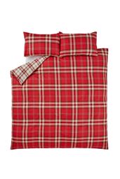 Catherine Lansfield 'Kelso Check' Reversible Duvet Cover Set in Red - Size: Single - thumbnail 5