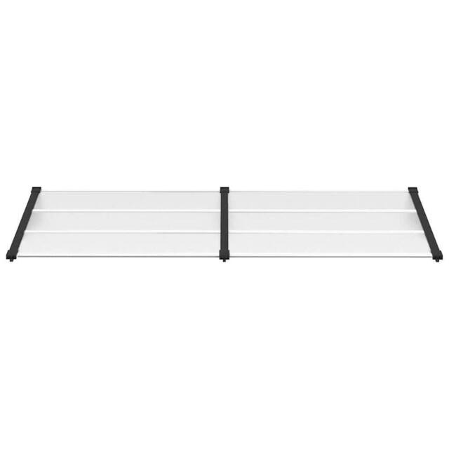 Berkfield Home Durable Door Canopy Black & Transparent 239x90 cm Polycarbonate in Clear - image 1