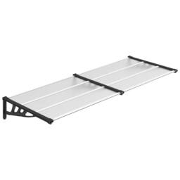 Berkfield Home Durable Door Canopy Black & Transparent 239x90 cm Polycarbonate in Clear - thumbnail 3