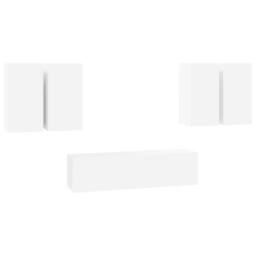 Berkfield Home Practical 6 Piece TV Cabinet Set White Engineered Wood - thumbnail 3