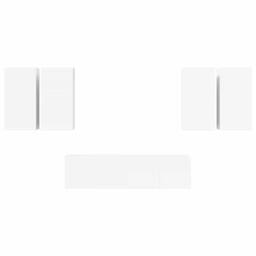 Berkfield Home Practical 6 Piece TV Cabinet Set White Engineered Wood - thumbnail 5