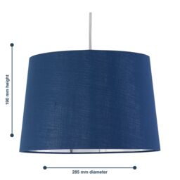 First Choice Lighting Set of 2 Zoey - Navy Blue with Silver Easy Fit Pendant or Lamp Shades - thumbnail 7