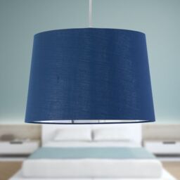 First Choice Lighting Set of 2 Zoey - Navy Blue with Silver Easy Fit Pendant or Lamp Shades - thumbnail 6