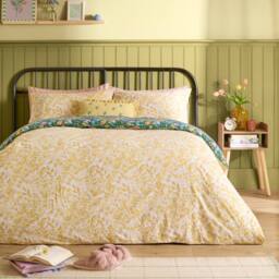 Furn Emerie Floral Reversible Duvet Cover Set in Navy - Size: Single - thumbnail 2