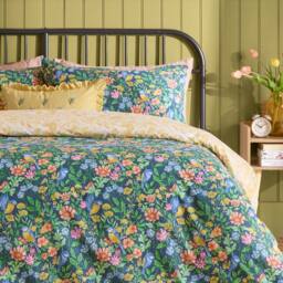 Furn Emerie Floral Reversible Duvet Cover Set in Navy - Size: Single - thumbnail 4