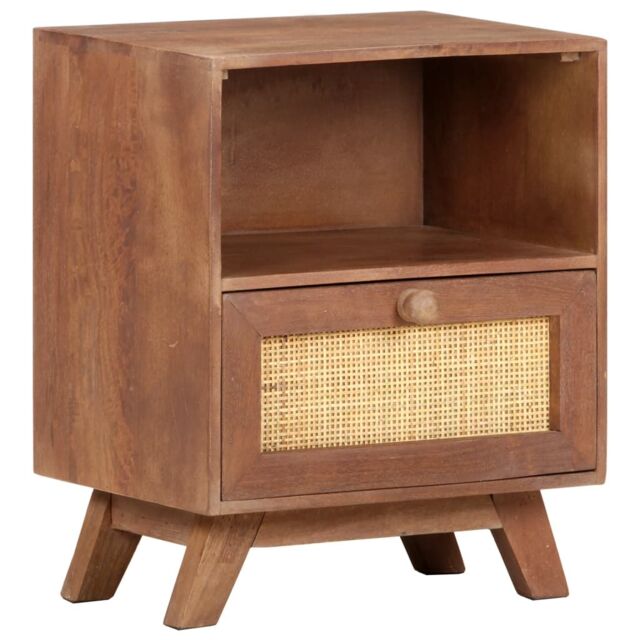 Berkfield Home Bedside Cabinet 40x30x50 cm Solid Mango Wood in Brown - Size: 40 x 30 x 50 cm - image 1