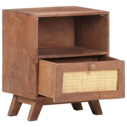 Berkfield Home Bedside Cabinet 40x30x50 cm Solid Mango Wood in Brown - Size: 40 x 30 x 50 cm - thumbnail 4