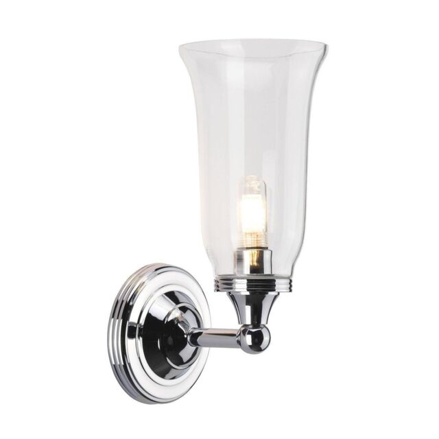 Netlighting Austen 1 Light Bathroom Wall Light Polished Chrome IP44 G9 in Grey - image 1