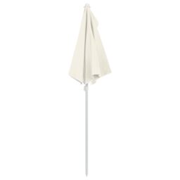 Berkfield Home Garden Half Parasol with Pole 180x90 cm Sand in Beige - thumbnail 6