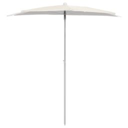 Berkfield Home Garden Half Parasol with Pole 180x90 cm Sand in Beige - thumbnail 3