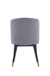 Life Interiors Single Sofina Modern Velvet Dining Chair, Tufted Back, Wooden Frame in Grey - thumbnail 5