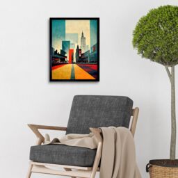"Artery8 Wall Art Print Broadway New York City Street Modern Cityscape Art Framed in Black - Size: W12"" x H16""" - thumbnail 2