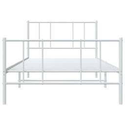 Berkfield Home Metal Bed Frame with Headboard & Footboard White 90x190 cm Single - thumbnail 6