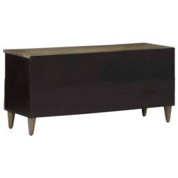 Berkfield Home TV Cabinet Black 100x33x46 cm Solid Wood Mango - Size: 100 x 33 x 46 cm - thumbnail 5