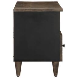 Berkfield Home TV Cabinet Black 100x33x46 cm Solid Wood Mango - Size: 100 x 33 x 46 cm - thumbnail 4