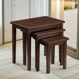 Pirlo Plush 3PC Mahogany Nesting Tables Dark Brown Living Room Furniture
