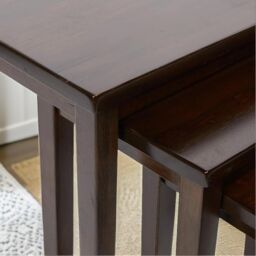 Pirlo Plush 3PC Mahogany Nesting Tables Dark Brown Living Room Furniture - thumbnail 4