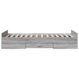 Berkfield Home Bed Frame with Drawers without Mattress Grey Sonoma 75x190 cm Small Single - thumbnail 5