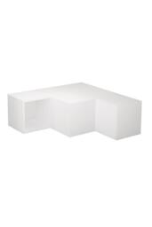 FWStyle 2 Drawer Corner TV Unit Modern Design Painted White Scratch Resistant - thumbnail 2
