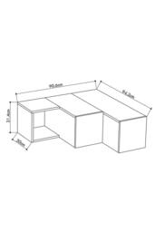 FWStyle 2 Drawer Corner TV Unit Modern Design Painted White Scratch Resistant - thumbnail 3