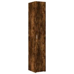 Berkfield Home Slim Storage Cabinet Smoked Oak 30x42.5x225 cm Engineered Wood in Brown - thumbnail 6