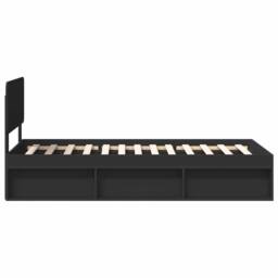 Berkfield Home Bed Frame with Headboard Black 90 x 190 cm Solid Pine Wood - thumbnail 8