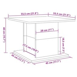 Berkfield Home Coffee Table Artisan Oak 55.5x55.5x40 cm Engineered Wood in Brown - thumbnail 8