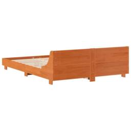 Berkfield Home Bed Frame without Mattress Wax Brown 140x190 cm Solid Wood Pine - thumbnail 6