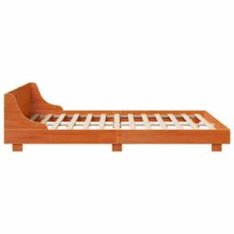 Berkfield Home Bed Frame without Mattress Wax Brown 140x190 cm Solid Wood Pine - thumbnail 5
