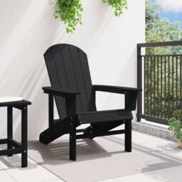 Berkfield Home Adirondack Chair Black 74x82x91 cm HDPE - Size: 74 x 82 x 91 cm - thumbnail 3